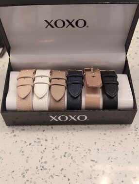 XOXO Women’s Watch Strap Set in Blush, White, Taupe, Navy, Rose Gold, and Black